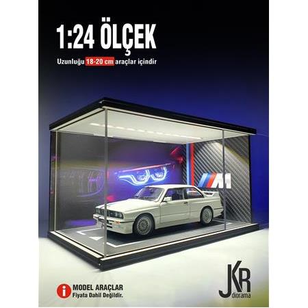 BMW M Serisi V1 Diecast Led Işıklı Akrilik Korumalı Stand/Diorama 1:24 ÖLÇEK