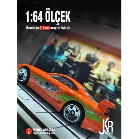 Fast and Furious V4 Diecast Led Işıklı Akrilik Korumalı Stand/Diorama 1:64 ÖLÇEK