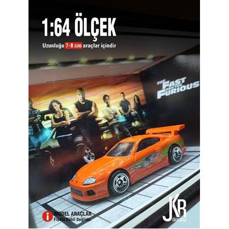 Fast and Furious V4 Diecast Led Işıklı Akrilik Korumalı Stand/Diorama 1:64 ÖLÇEK